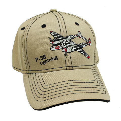 P-38 Lightning Embroidered Hat.