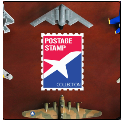 Postage Stamp Airplane Models