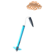 blue model rocket kit with parachute