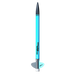 Turquoise and black arrow with a visible brand logo on a white background