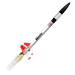 Model rocket with 'Mayhem' branding on a white background