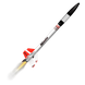 Model rocket with 'Mayhem' branding on a white background