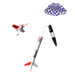 Model rocket and checkered flag on a white background