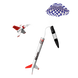 Model rocket and checkered flag on a white background