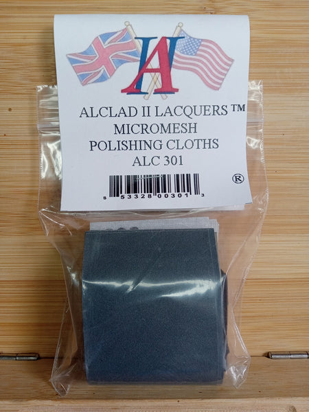 ALC-301 Alclad II Micromesh Polishing Cloth Set ( Comes with 5 diff. grades & 1 rubber support block)
