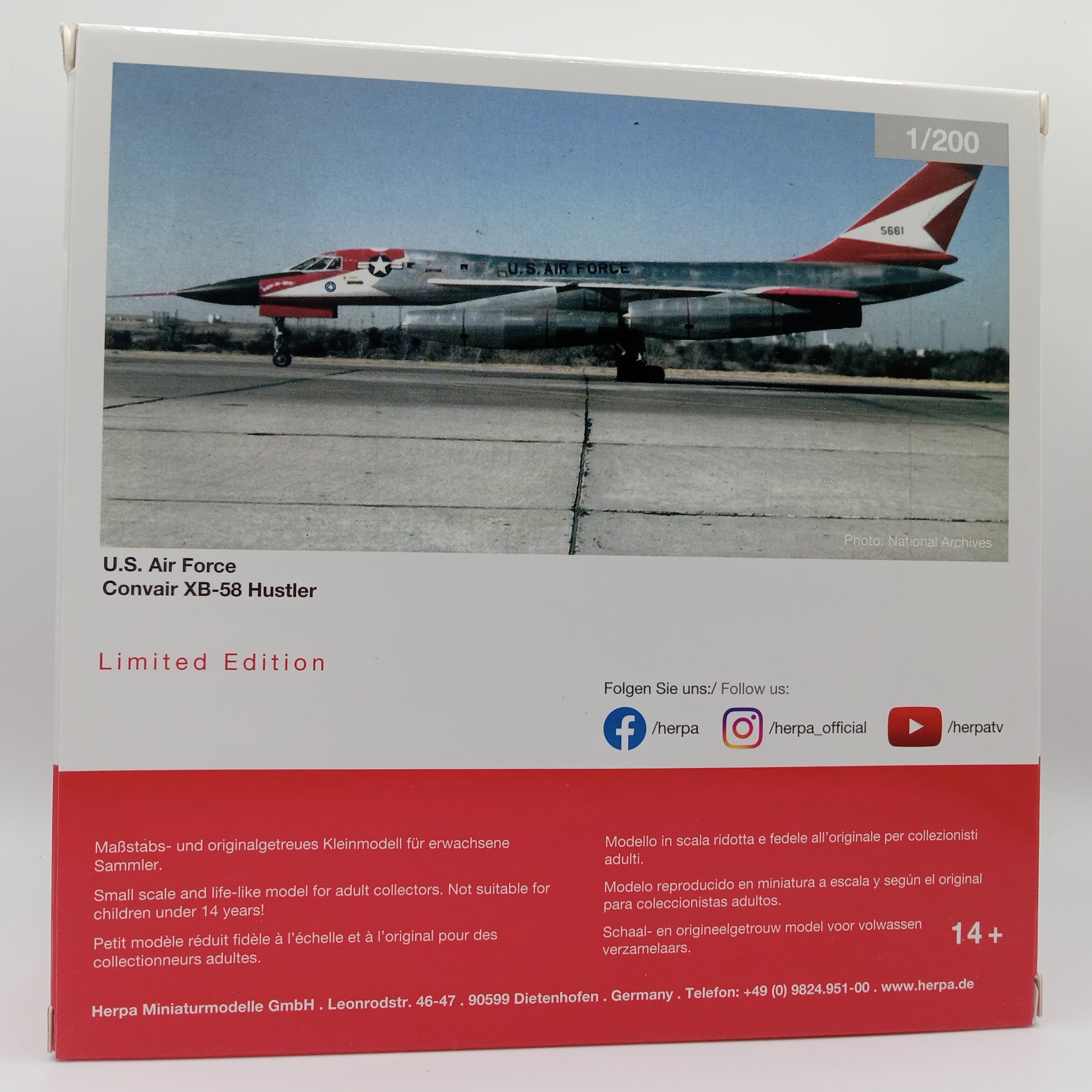 USAF B-58 Hustler Airplane Model | HERPA B-58A diecast airplane model