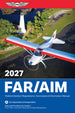 Book cover of 2027 FAR/AIM with an airplane and lighthouse on a red, white, and blue background.