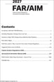 A black-and-white scan of the Table of Contents page for the FAA/AIM 2027 Federal Aviation Regulations Aeronautical Information Manual.