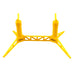 Yellow plastic stand on a white background