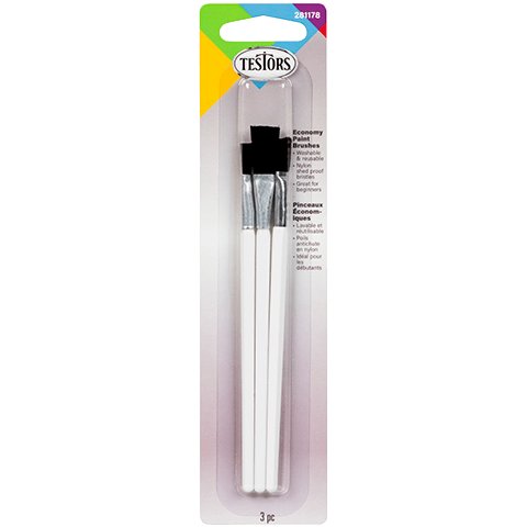 281178 Testors Economy Flat Brushes - 3PK.