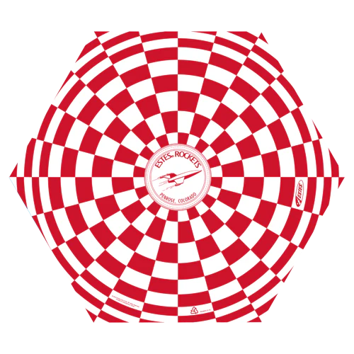 EST2271  Estes 24 inch Printed Parachute - Red and White - USA MADE