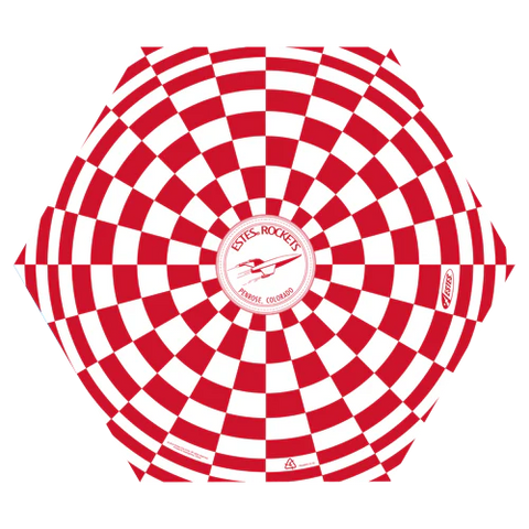 EST2271  Estes 24 inch Printed Parachute - Red and White - USA MADE