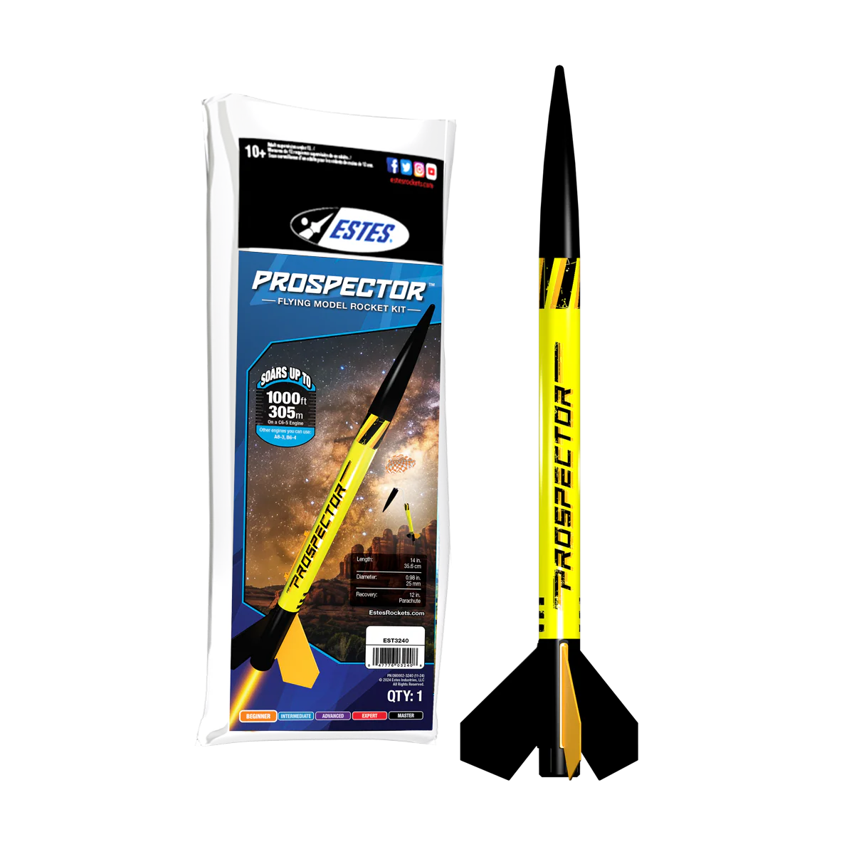 003240 Estes Prospector Flying Model Rocket Kit.