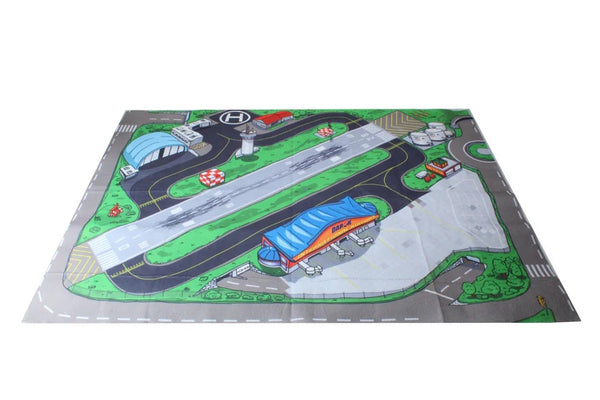 Play mat with airport design on a white background