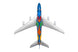 Colorful airplane model on a white background