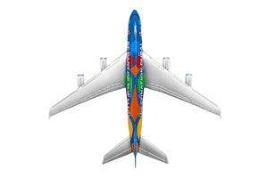 Colorful airplane model on a white background