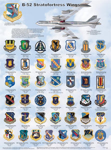B-52 Stratofortress Wings Educational Poster 18x24.