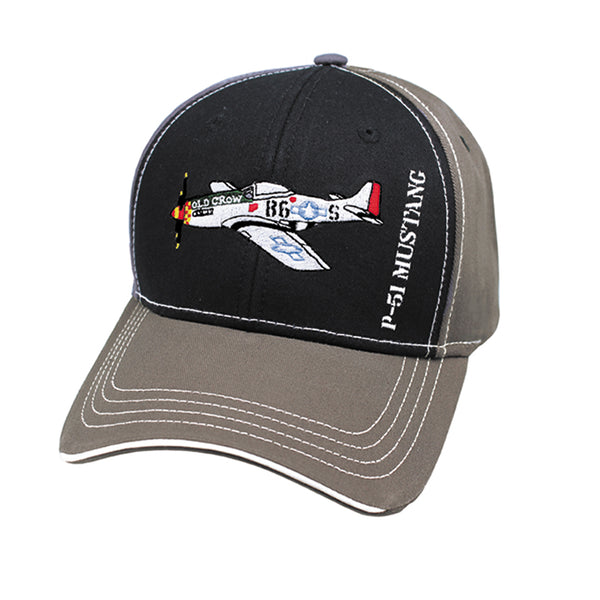 P-51 Mustang Embroidered Hat. Adult Size. 100% Cotton