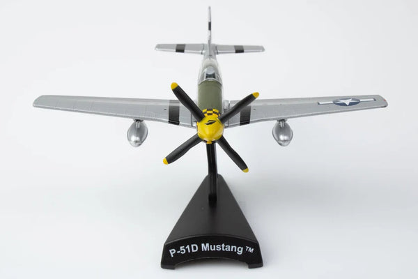 Model of a P-51D Mustang airplane on a white background