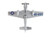 Model airplane with a propeller on a white background