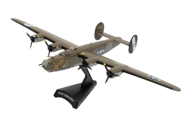Model of a B-24 Liberator airplane on a white background