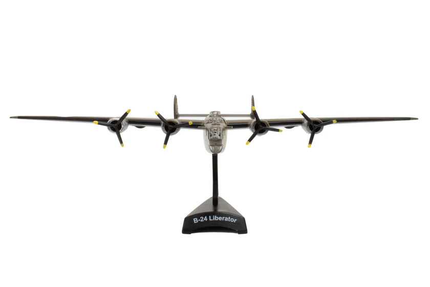 Model of a B-24 Liberator airplane on a white background