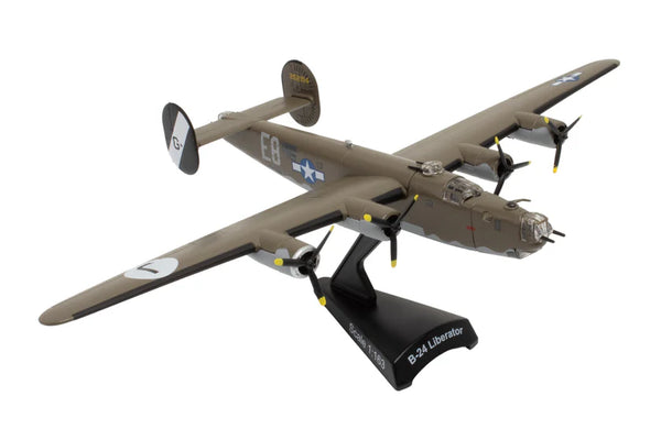 Model of a B-24 Liberator airplane on a white background