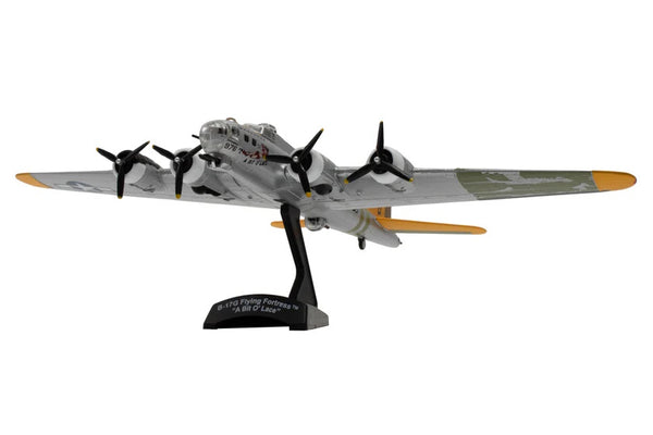 Model of a B-17 bomber airplane on a white background