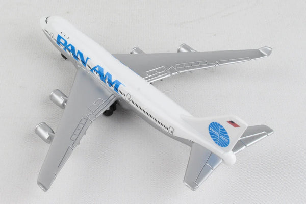 747 Model airplane with Pan Am logo on a white background