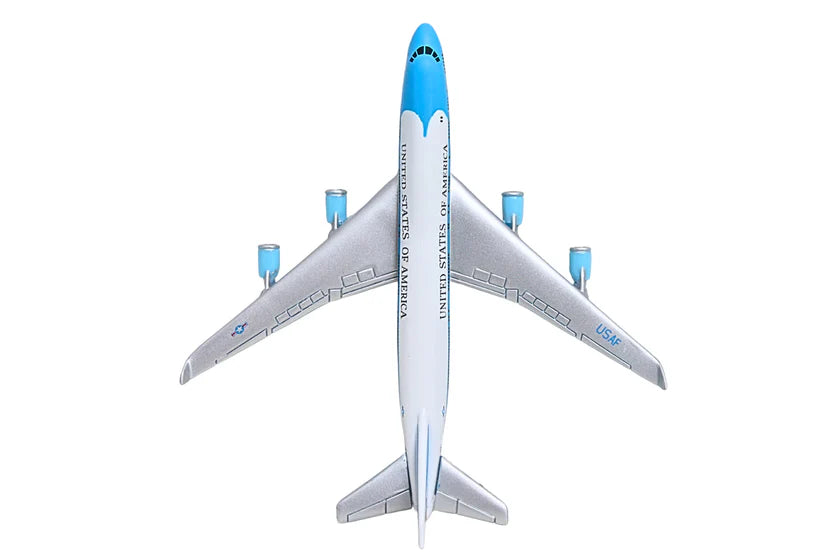 Model of an airplane on a white background