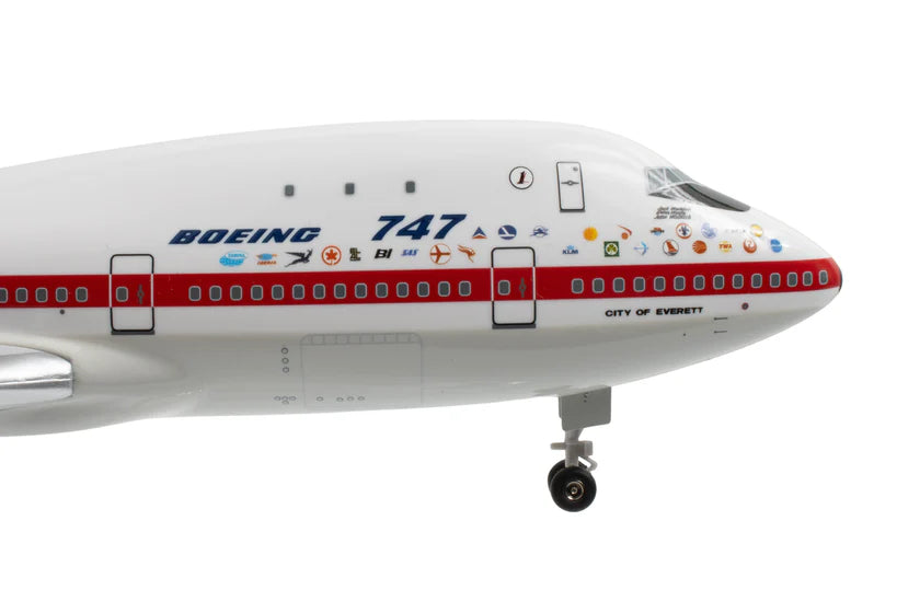 Model of a Boeing 747 airplane on a white background
