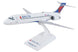 Model airplane with Delta Airlines branding on a white background