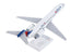 Model airplane with Delta logo on a white background