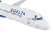Delta airplane model on a white background