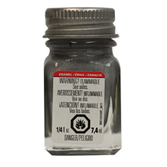 A bottle of Testors TES1181TT Flat Aluminum Enamel Paint in a 1/4 oz container.
