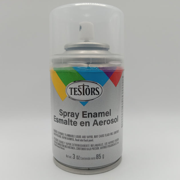A 3oz spray can of Testors High Gloss Clear Coat spray enamel.