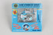 Toy airplane keychain in packaging with 'Air Force One' branding on a gray background