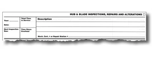 asa the standard propeller logbook interior page