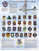 An educational poster featuring various Air Force wing badges associated with the B-29 and B-50 Superfortress planes.