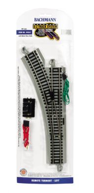 BAC44561 Bachmann HO EZ-Track Left Remote Switch Nickle Silver Track.