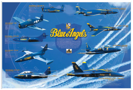 blue angels airplane poster, front