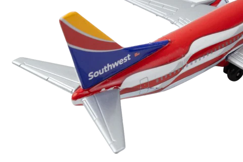 Southwest Airlines airplane model on a white background