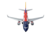 Model airplane with a colorful design on a white background