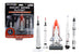 Model rocket playset with packaging on a white background