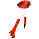 Orange rocket with parachute on a white background