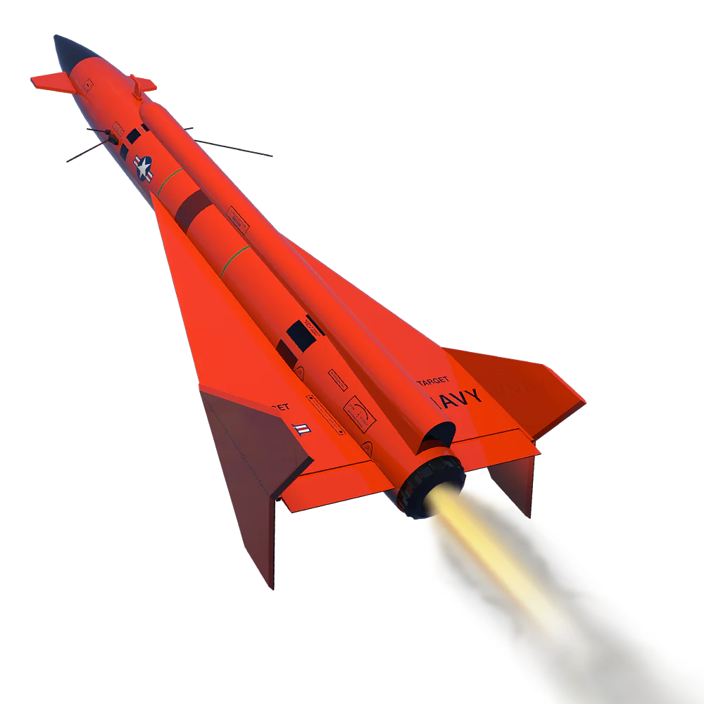 Red rocket with a white background