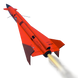 Red rocket with a white background