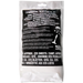 Packaged rocket recovery wadding with black label on white background