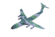 Camouflage-patterned c-5 galaxy airplane on a white background