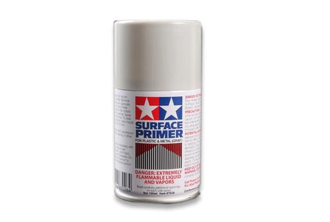 TAM87026 Tamiya Surface Primer For Plastic and Metal (100mL Spray Can)